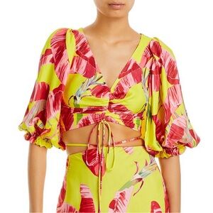 Farm Rio sweet jungle lime crop top size large $145